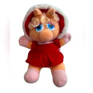 1987 McDonald's Muppet Babies Miss Piggy Plush Doll with Real Hair